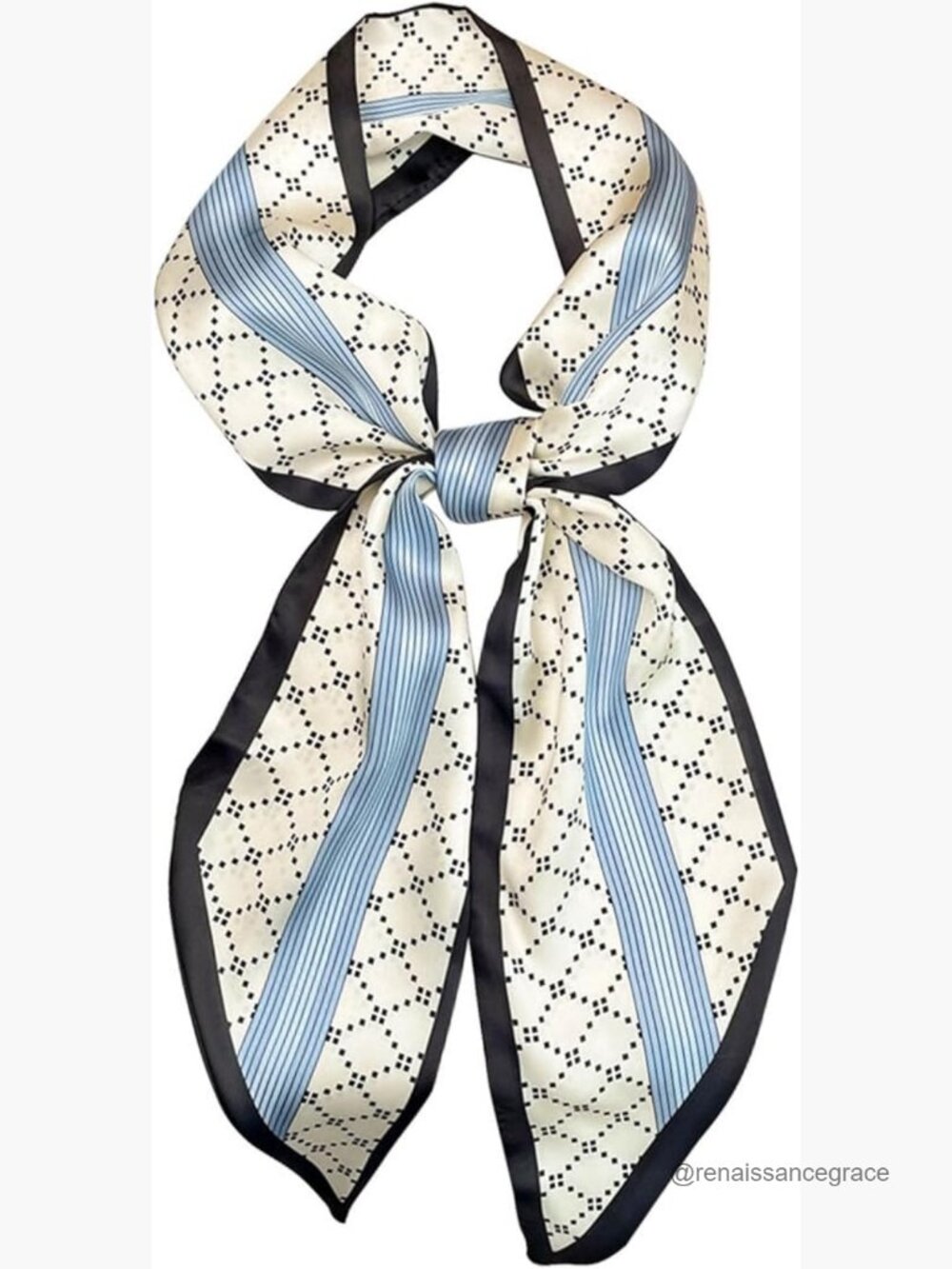 Silk Satin Scarf 59x5.9in Double Sided Print All Season Accessory